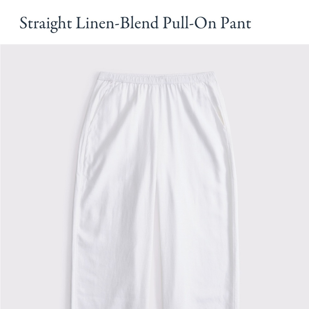 Abercrombie & Fitch White Linen Pant
